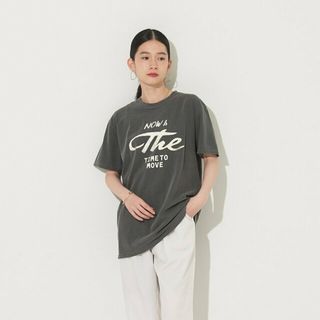 ノミネ(Nomine)の【グレー系その他1】ガーメントロゴTシャツ(カットソー(長袖/七分))