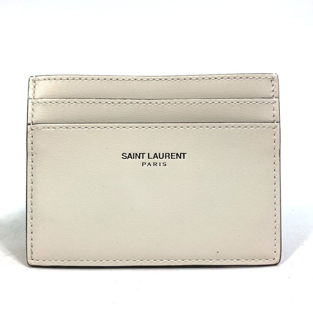 Saint Laurent(サンローラン)のサンローランパリ SAINT LAURENT PARIS ロゴ 375946 パスケース 名刺入れ カードケース レザー ホワイト 未使用 レディースのファッション小物(パスケース/IDカードホルダー)の商品写真