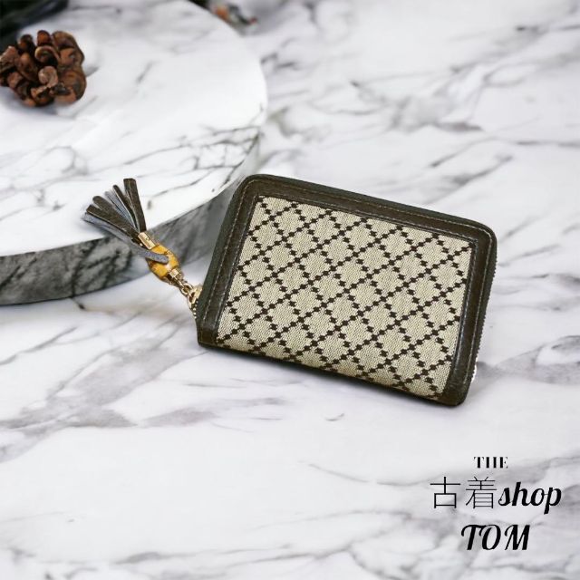 Gucci 長財布 ディアマンテ柄 バンブー ラウンドジップ-