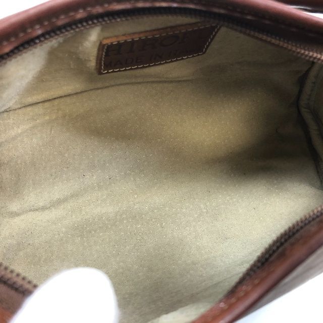 【美品】ヒロフ レザー Ｈロゴ ハンドバッグ ダークブラウン レディースのバッグ(ハンドバッグ)の商品写真