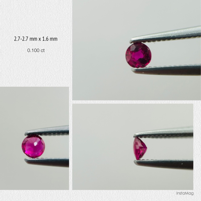 (R0407-1)『直径2.7mm』天然ルビー ルース0.100ct 9