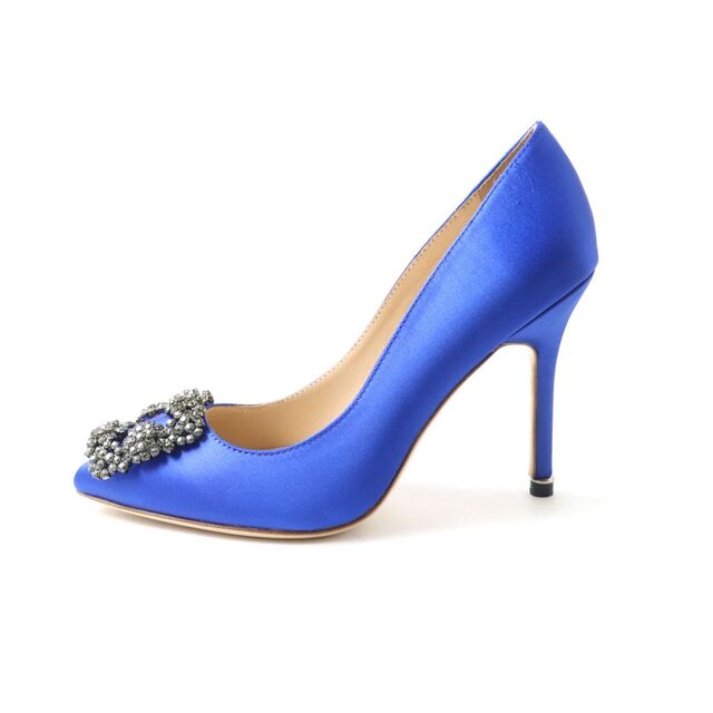 未使用品☆MANOLO BLAHNIK マノロブラニク ハンギシ85 ビジュー装飾
