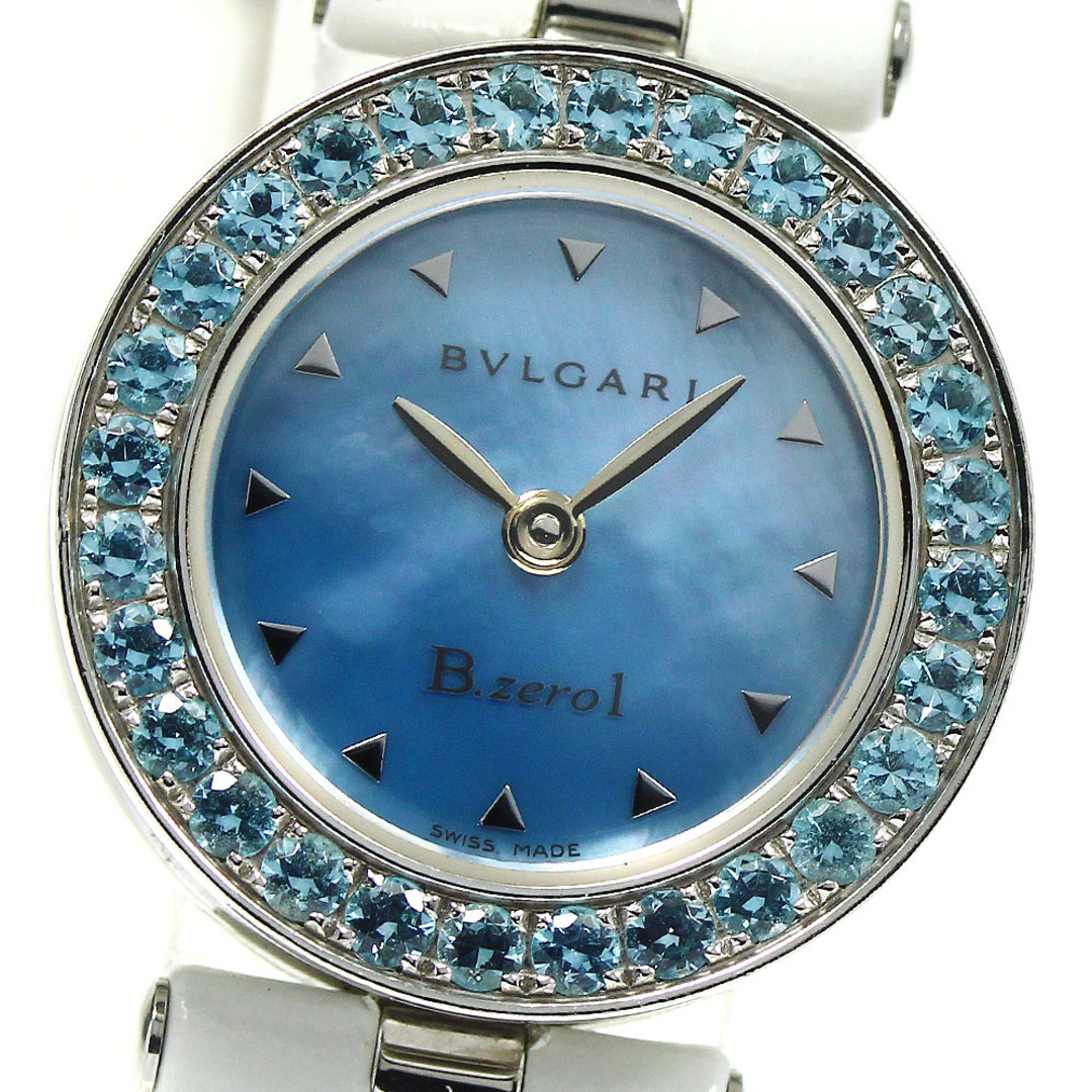 ブルガリ BVLGARI BZ22S B-zero1 ブルートパーズ クォーツ レディース 良品 _737338【ev10】