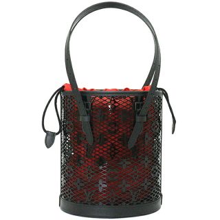 ルイヴィトン(LOUIS VUITTON)のLOUIS VUITTON ルイ・ヴィトン バケット PM ショルダーバッグ ハンドバック モノグラム・レース レザー パテントカーフ レザー N20352 ブラック レッド ブラック金具 未使用品(メッセンジャーバッグ)