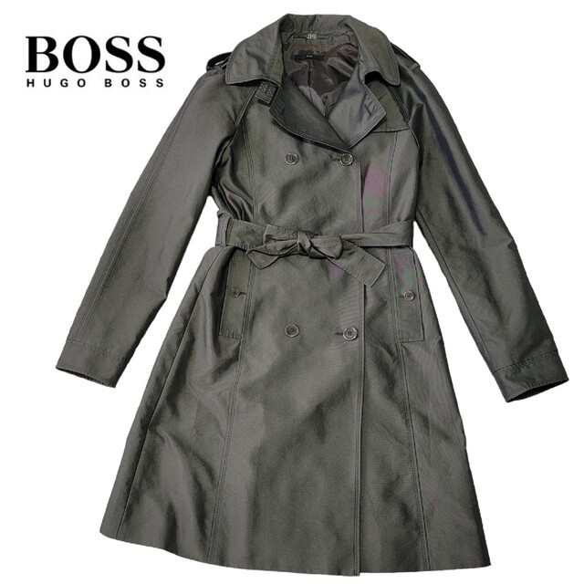 【美品】ヒューゴボス HUGO BOSS 玉虫色 トレンチコート S