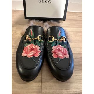 グッチ(Gucci)の【USED美品】gucci ボアスリッポン サイズ36(スリッポン/モカシン)