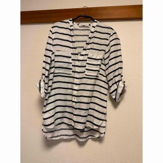 ザラ(ZARA)の【中古】zara ボーダーブラウス(シャツ/ブラウス(長袖/七分))