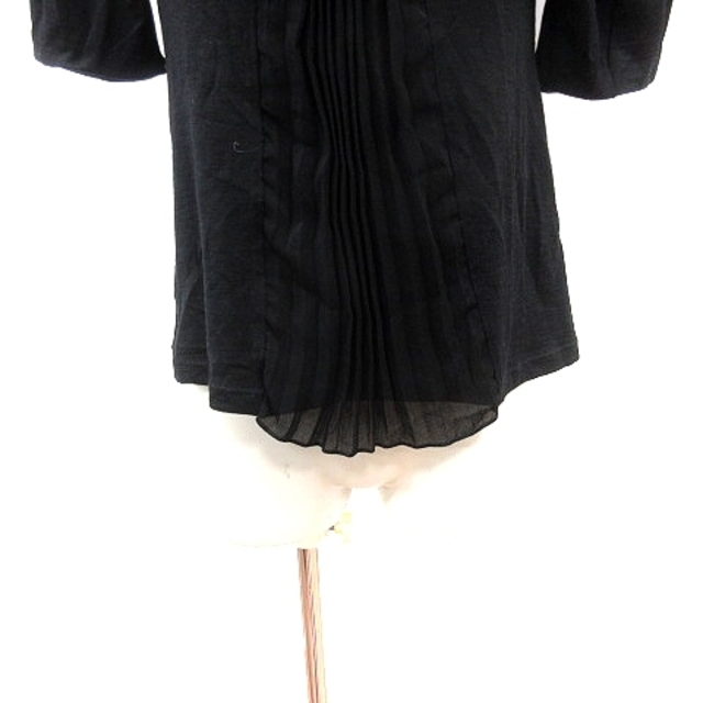 Ballsey(ボールジィ)のボールジー ニットセーター ボートネック 切替 カットオフ 半袖 38 黒 レディースのトップス(ニット/セーター)の商品写真