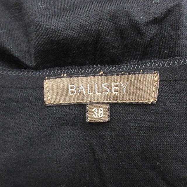 Ballsey(ボールジィ)のボールジー ニットセーター ボートネック 切替 カットオフ 半袖 38 黒 レディースのトップス(ニット/セーター)の商品写真