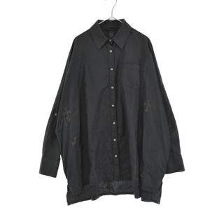 クロムハーツ(Chrome Hearts)のCHROME HEARTS クロムハーツ MAHAL KITA SHIRT マハルキタ クロスパッチクロスボタン長袖シャツ ブラック JVP(シャツ)