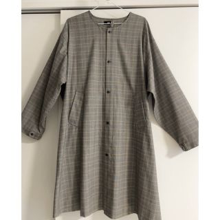 ハレ(HARE)の【美品】HARE ビッググレンチェックノーカラーシャツ(その他)