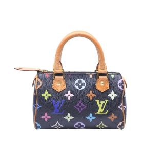 LOUIS VUITTON ルイヴィトン ミニスピーディ ハンドバッグ モノグラム ブラック マルチカラー 村上隆 レザー M41534  46627