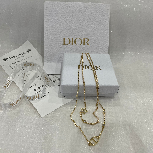 DIOR／PETIT CD ダブル ネックレス スターシンボル 一番人気物 49.0 ...