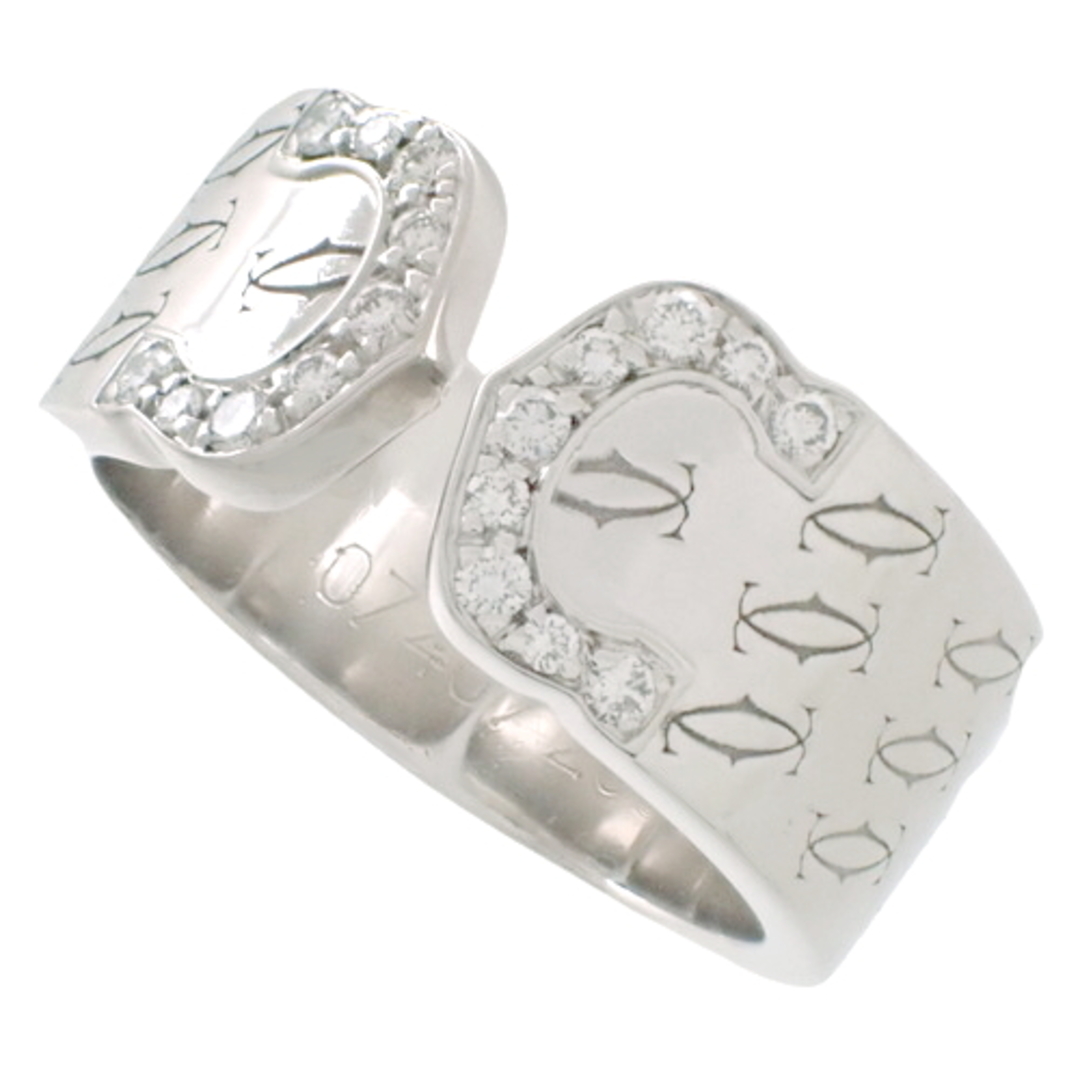 カルティエリング・指輪 ロゴ ダイヤモンド リング K18 ホワイトゴールド WG シルバー銀 40802047003