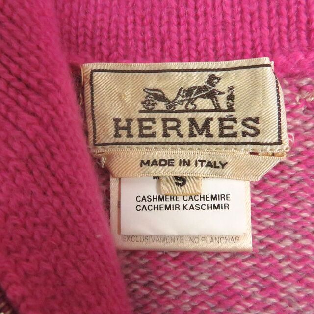 美品□HERMES/エルメス カシミヤ100％ ハーフジップ 長袖 ロング