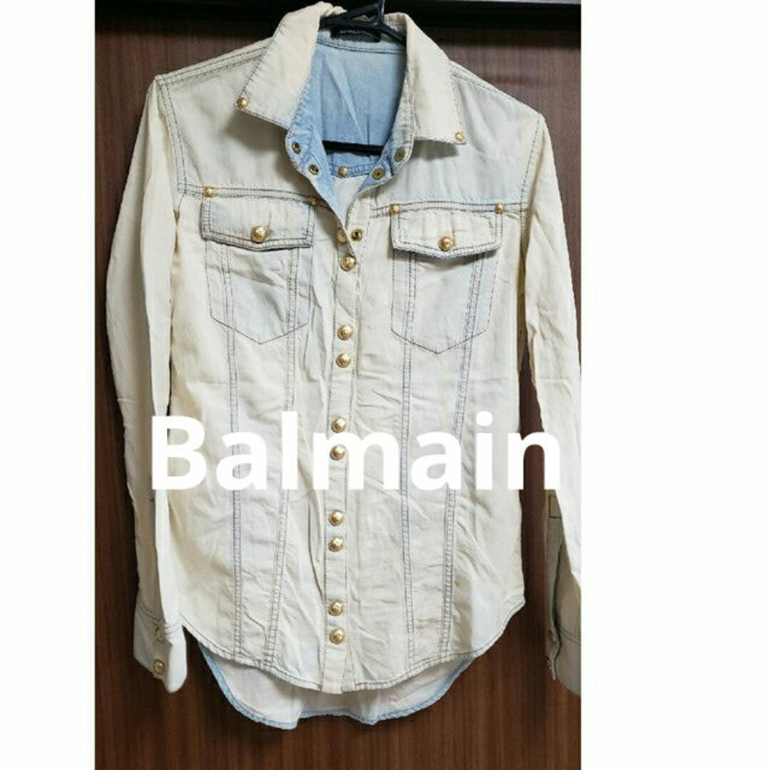 BALMAIN バルマン カジュアルシャツ 37(XS位) インディゴ(デニム)