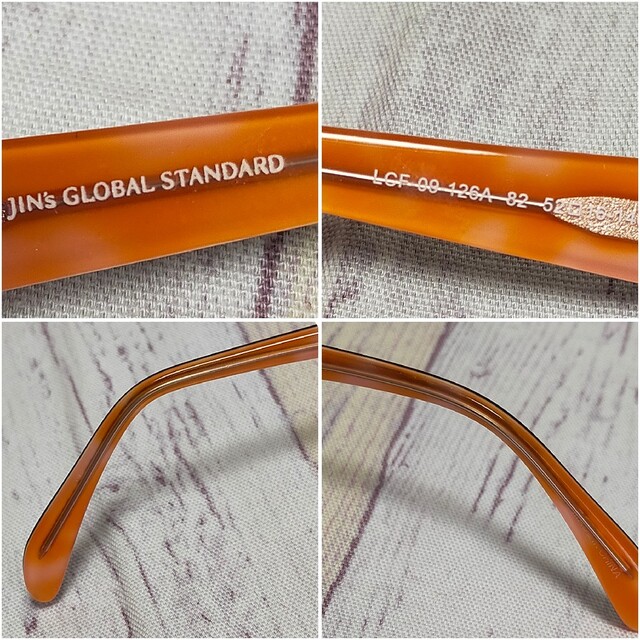 JINS(ジンズ)の【JINS】老眼鏡 マーブル スクエアフレーム オレンジ ＋1.75 レディースのファッション小物(サングラス/メガネ)の商品写真