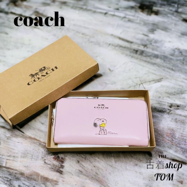 新品 未使用品 coach コーチ 長財布 スヌーピーコラボ ピンク 値引き