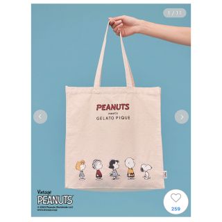 ジェラートピケ(gelato pique)のgelato piqueジェラートピケ【PEANUTS】トートバッグSNOOPY(トートバッグ)