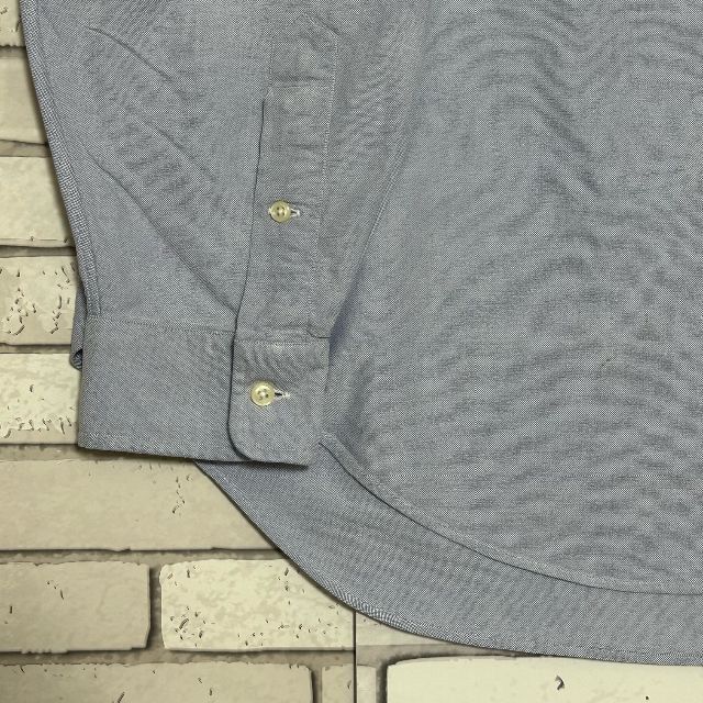 POLO RALPH LAUREN(ポロラルフローレン)の90s Ralph Lauren 長袖オックスフォードシャツ ロゴ刺繍 水色M メンズのトップス(シャツ)の商品写真