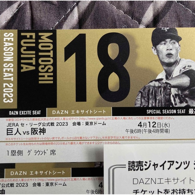 【新品】 最終価格❗️4/12(水)東京ドーム　エキサイトシート２連番 野球