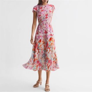 REISS - ❤️REISS  新作　新品　ピンク　花柄　ロングワンピース　上品