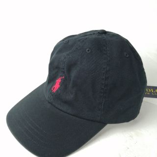 ポロラルフローレン(POLO RALPH LAUREN)の( 新品未使用 ) ラルフローレン チノ キャップ / ブラック 赤ロゴ 黒 /(キャップ)