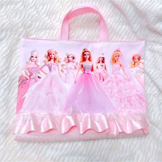 バッグ　レッスンバッグ　バック　バービー　Barbie ハンドメイド　女の子　(バッグ/レッスンバッグ)