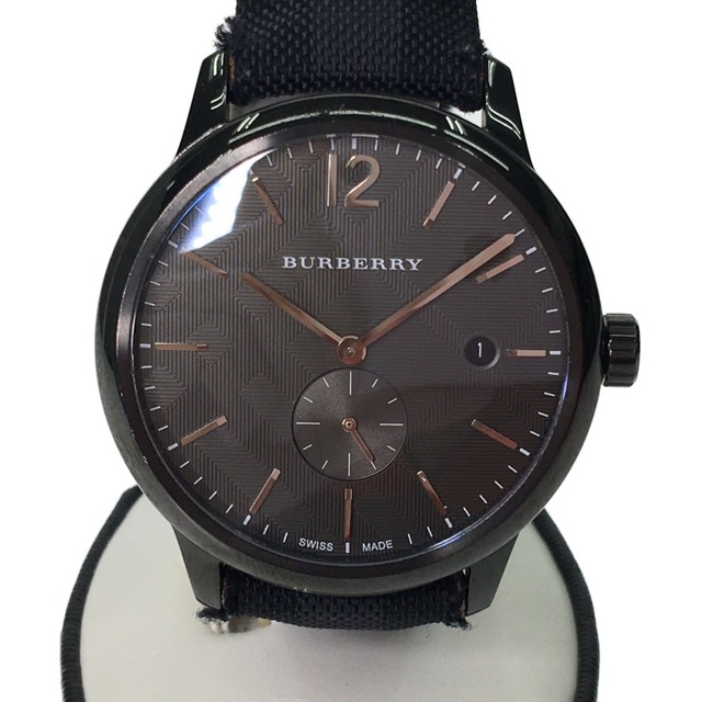▼▼BURBERRY LONDON バーバリーロンドン メンズ クオーツ クラシックラウンド オールブラック デイト Bu10010