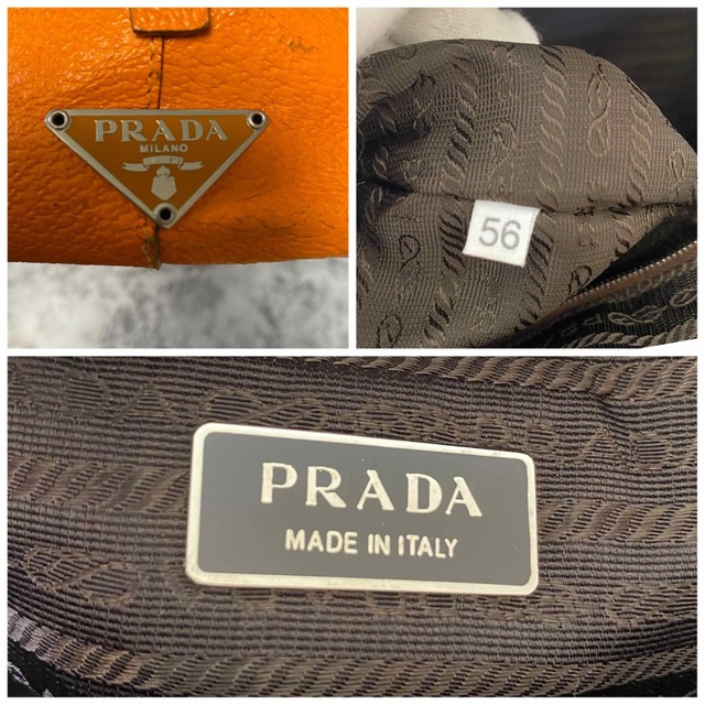 PRADA(プラダ)のPRADA プラダ レザー ハンドバッグ トートバッグ オレンジ レディースのバッグ(ハンドバッグ)の商品写真