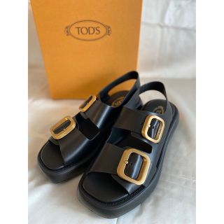 サイズ36 【TODS】レザーアッパー アンクルストラップ ブラック