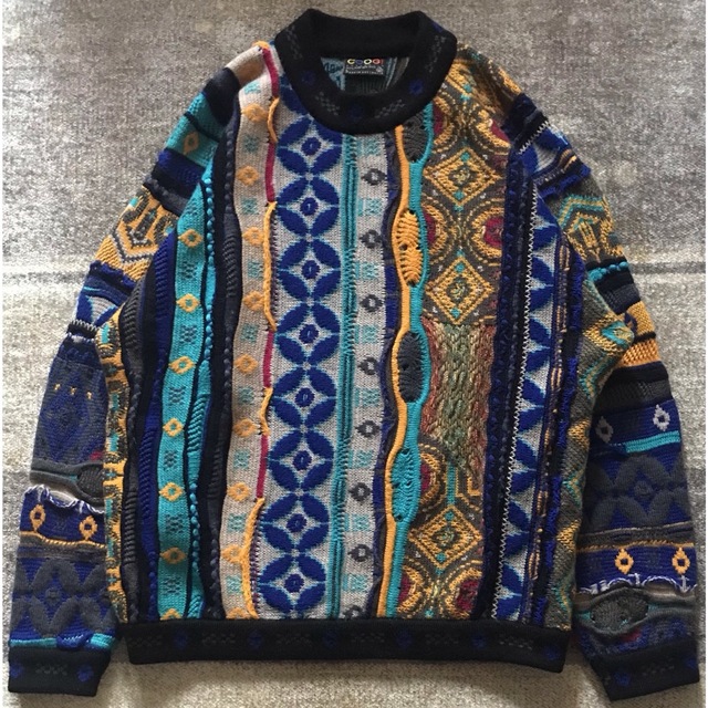 圧巻のデザイン 芸術 90's vintage COOGI ニット セーター L