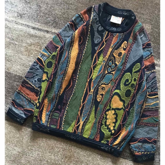 圧巻の果物柄 芸術 90s COOGI クージー 植物柄 ニット セーター SS