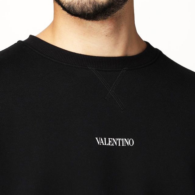 2 VALENTINO ブラック ロゴプリント スウェット size L