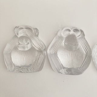 Lisa Larson - 【希少】リサラーソン 3猿 見猿 聞か猿 言わ猿 ガラスの
