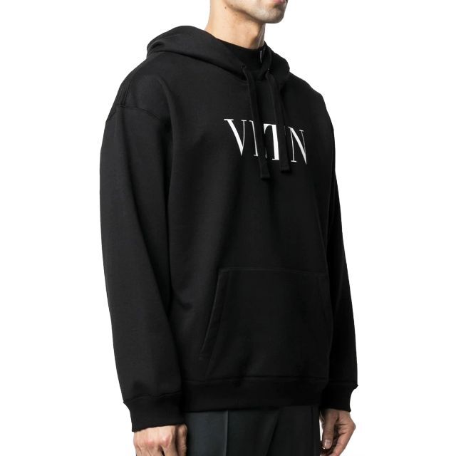 1 VALENTINO ブラック VLTN ロゴプリント パーカー size M