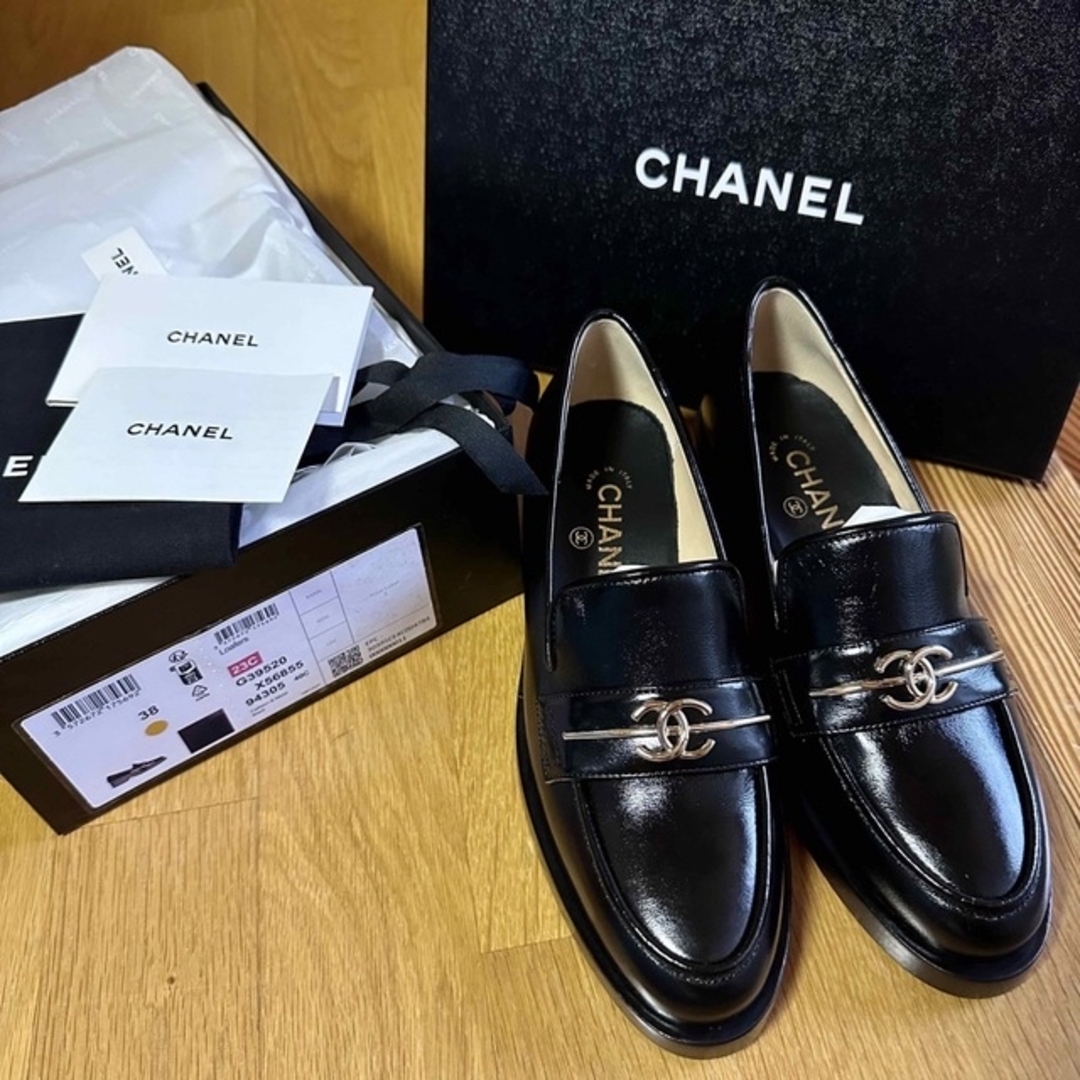 福袋特集 2022 CHANEL シャネル ローファー 黒 ブラック 38 2023