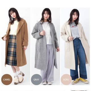 ダブルクローゼット(w closet)のwcloset ウールノーカラーコート(ロングコート)