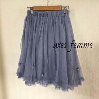 アクシーズファム(axes femme)のaxes femme ３Ｄお花つきチュールスカート Mサイズ / USED(ミニスカート)