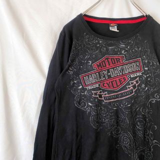 ハーレーダビッドソン(Harley Davidson)の【USA製】ハーレーダッビドソン　ロンT 両面プリント(Tシャツ(長袖/七分))