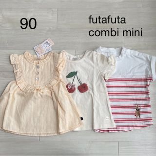 フタフタ(futafuta)の90 フタフタ コンビミニ トップス Tシャツ ブラウス カットソー 半袖 夏(Tシャツ/カットソー)