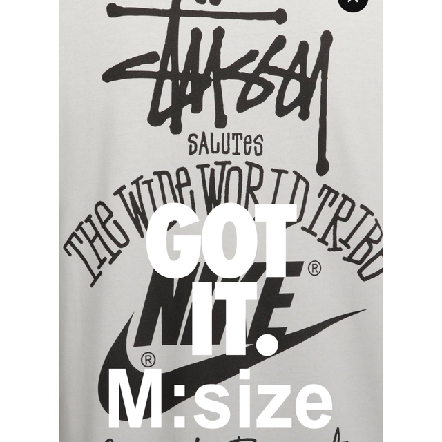 STUSSY(ステューシー)のStussy x Nike Men's T-Shirt"White"M:size メンズのトップス(Tシャツ/カットソー(半袖/袖なし))の商品写真