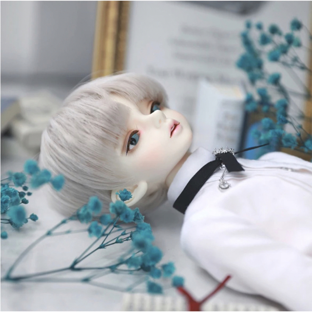 1/4ドール BJD フルセット 本体 ウィッグ 洋服 靴 流し目の男の子-