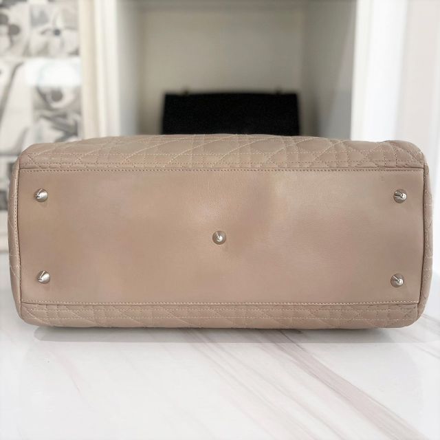 ディオール カナージュ レザー ハンドバッグ グレージュ 美品☆ 【最