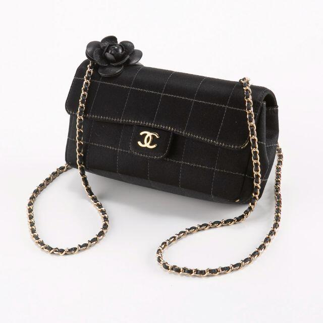 シャネル CHANEL チョコバーサテンミニショルダーバッグ