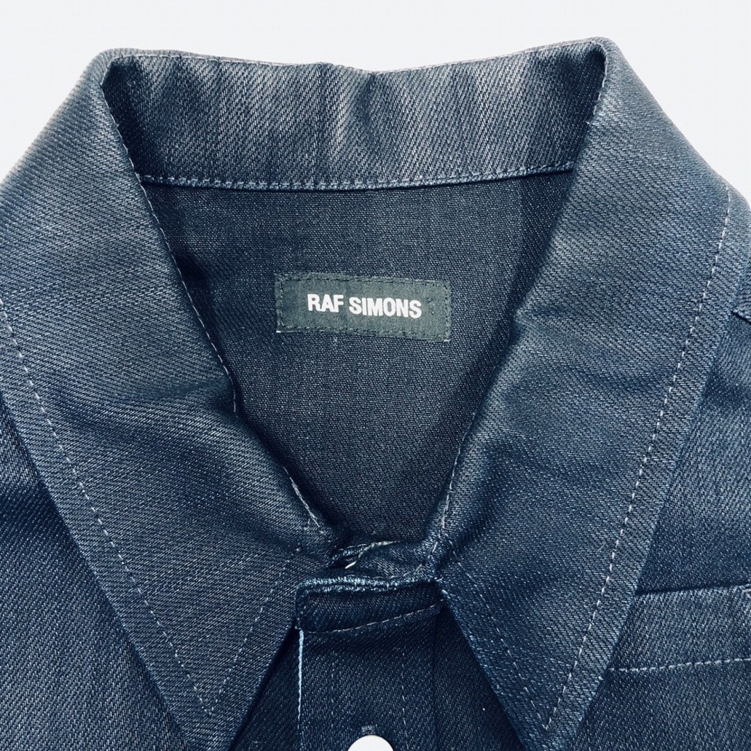 [USED/]RAF SIMONS ラフシモンズ ジャケット 19ss Carry Over Denim Shirt デニムシャツ ロゴ パッチシャツ インディゴブルー ネイビー コットン ポリウレタン  ai-tdc-002768-4e 3