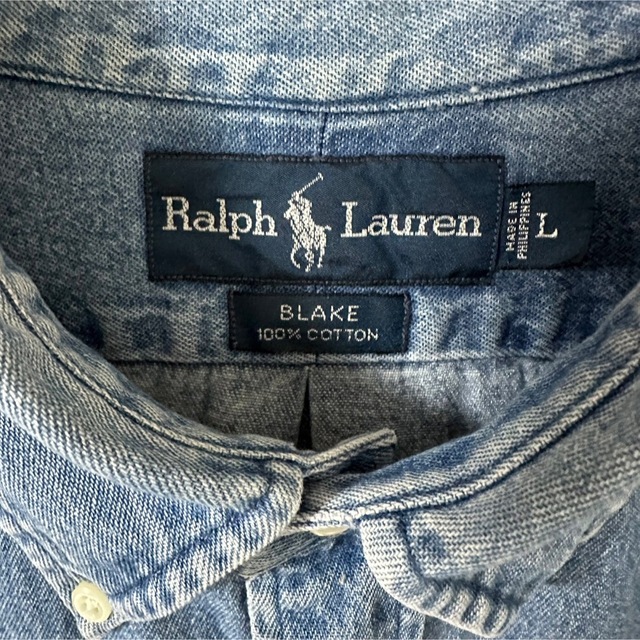 POLO RALPH LAUREN - Ralph Lauren デニムシャツ L 刺繍ロゴ ワン