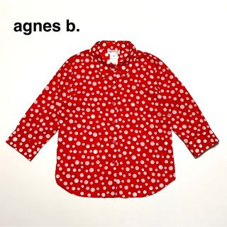 アニエスベー(agnes b.)の☆良品 アニエスベー ドット柄 7分袖 シャツ ブラウス 赤 水玉模様 日本製(シャツ/ブラウス(長袖/七分))