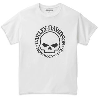 ハーレーダビッドソン(Harley Davidson)のハーレーダビッドソン 純正 メンズ スカル プリント 半袖 Tシャツ ホワイト(Tシャツ/カットソー(半袖/袖なし))