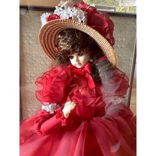 ◆【美品】アンティークフランス人形 専用クリアケース付き ドール ドレス パール(その他)